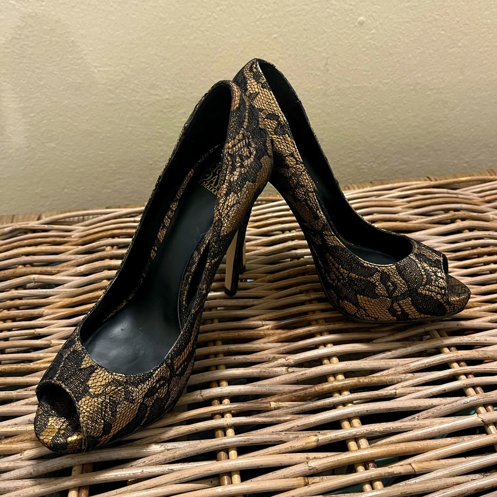 Truth or Dare by Madonna size 5.5, heel is about 4”. Sexy lace look